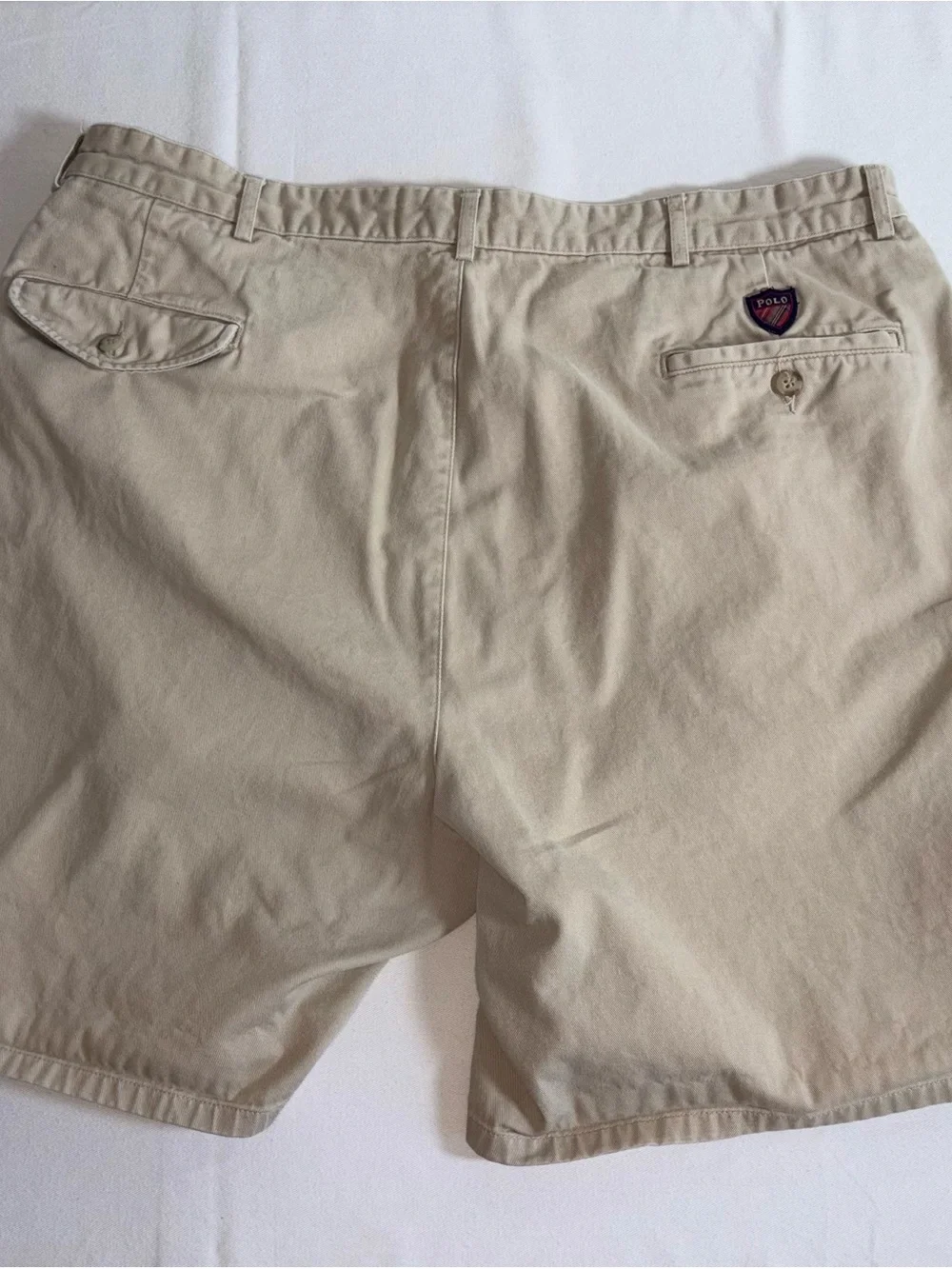 Polo Ralph Lauren Men's tan Khaki Pleated Shorts golf shorts cotton 40 inch
